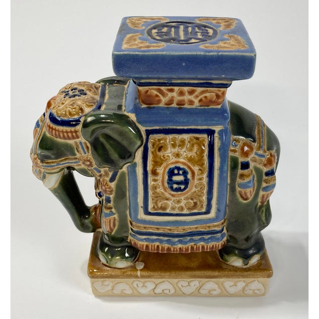 Late 20th Century Vintage Ceramic Elephant Stand or Riser For Sale - Image 5 of 8
