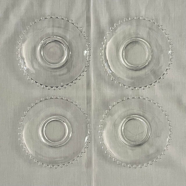 Mid 20th Century Candlewick Small Plates- Set of Four For Sale - Image 4 of 12
