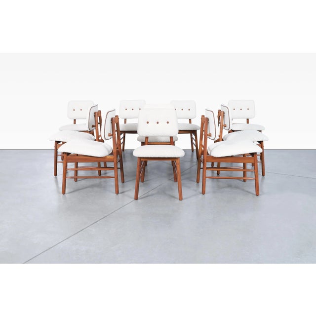 1950s 1950s Mid Century Walnut Dining Chairs by Greta M. Grossman for Glenn of California, Set of 10 For Sale - Image 5 of 12