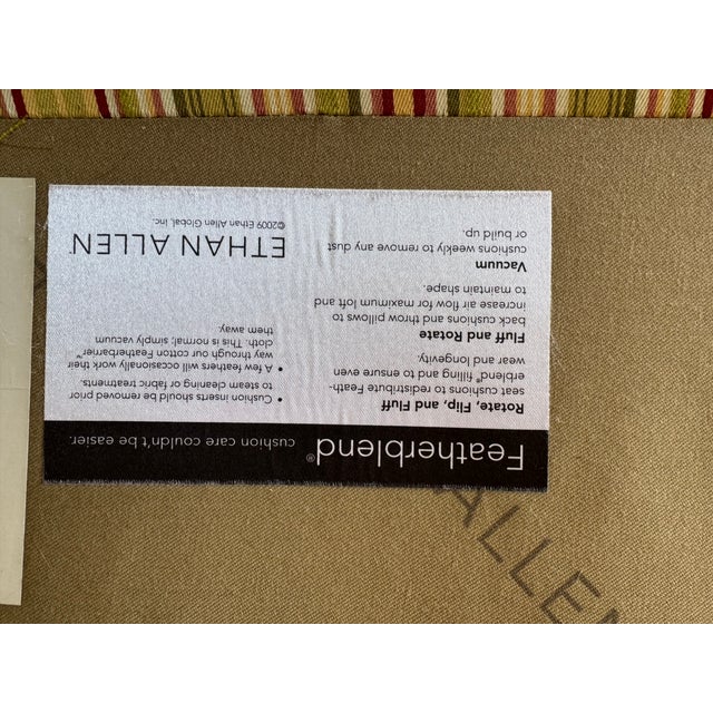 Ethan Allen Cottage Striped Settee For Sale In West Palm - Image 6 of 7