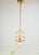 Hollywood Regency Vintage Brass and Mounted Glass Hundi Lantern Bell Lamp, 1950s For Sale - Image 3 of 13