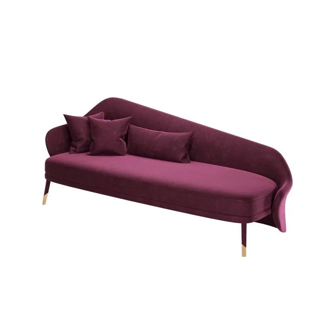 Contemporary Bhutan Bordeaux Velvet Daybed by Javier Gomez For Sale - Image 3 of 3