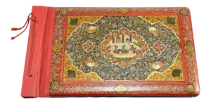 Hand Painted Middle Eastern Qajar Picture Photo Album, 19th Century