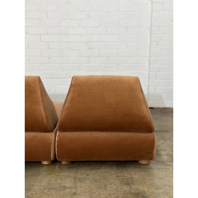 Salmon Isosceles Modular Sofa Pieces For Sale - Image 8 of 18