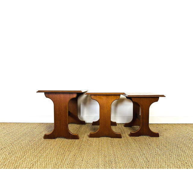 Scandinavian Teak Nesting Tables, 1960s, Set of 3 For Sale - Image 6 of 17