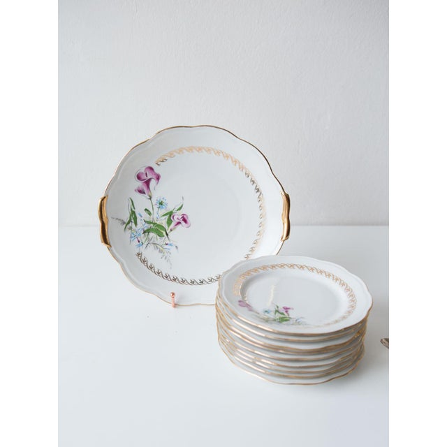 French Dessert Set by SFP Limoges, 1950s, Set of 9 For Sale - Image 6 of 8