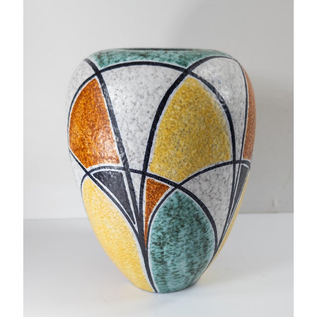 Late 20th Century Mid-Century Art Deco Style German Art Pottery Vase by Wilhelm Herkenroth For Sale - Image 5 of 7