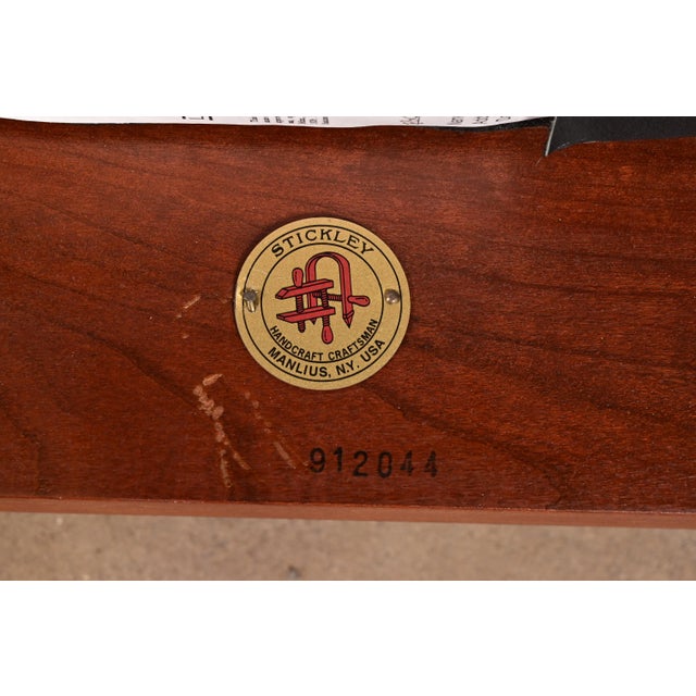 Stickley Mission Arts & Crafts Cherry Wood High Back Spindle Dining Chairs, Set of Six For Sale - Image 11 of 12