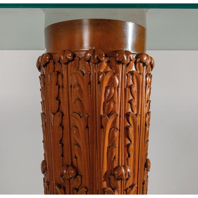 Vintage Console Table in Finely Crafted Wood with Floral Motifs by Pietro Lingeri, 1940s For Sale - Image 4 of 10