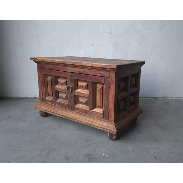 Antique Spanish European Patinaed Wood Cabinet For Sale - Image 13 of 17