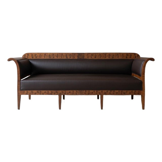 19th Century Austro-German Biedermeier Horsehair Sofa / Daybed / Banquette For Sale