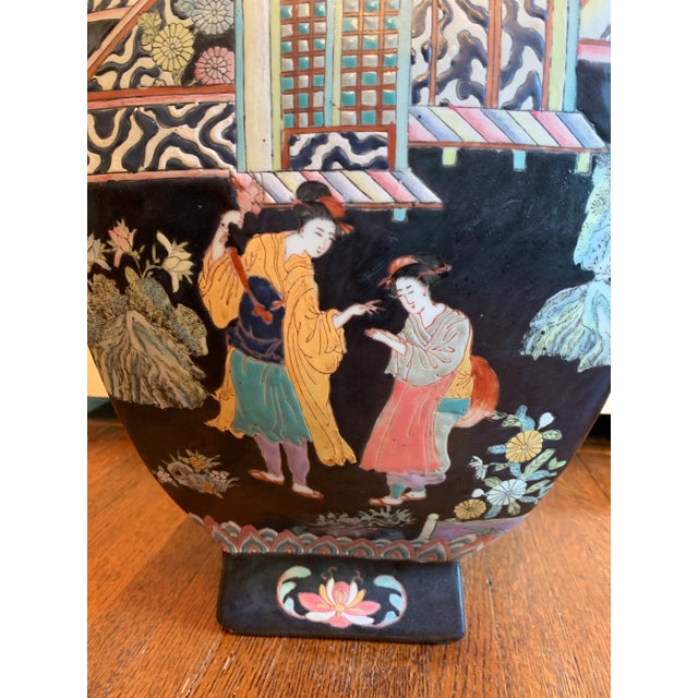 Ceramic Vintage Tall Chinese Vase For Sale - Image 7 of 12