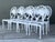 White Vintage Palm Frond Cast Aluminum Dining Chairs - Set of 8 For Sale - Image 8 of 12