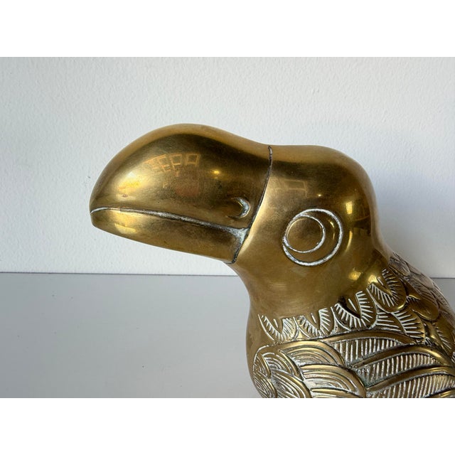 Brass 1980s Vintage Dolbi Cashier Solid Brass Toucan Sculpture For Sale - Image 8 of 12
