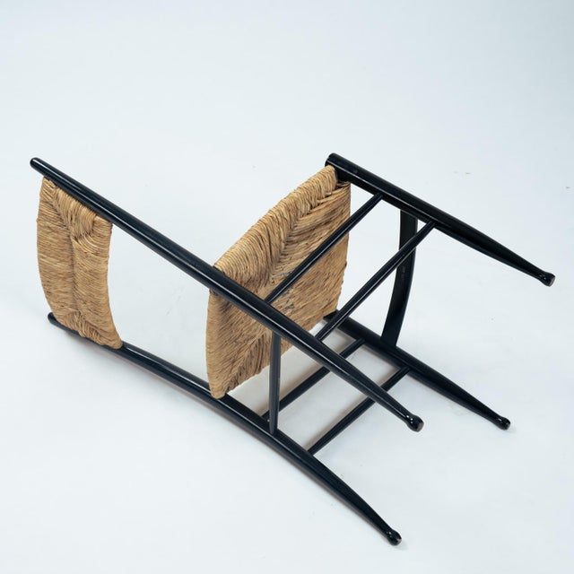 Chiavari Straw Beech Chairs attributed to Guido Chiappe, 1970s, Set of 4 For Sale - Image 9 of 18