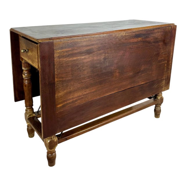 20th Century Spanish Wooden Drop-Leaf Dining Table, 1910 For Sale - Image 14 of 14