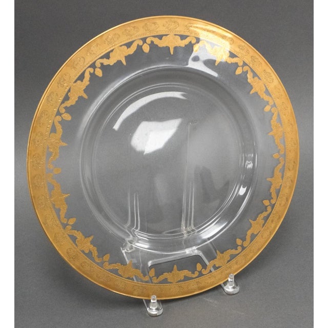 Hollywood Regency Arte Italica Vetro Glass and 24ct Gold Charger Plate For Sale - Image 3 of 5