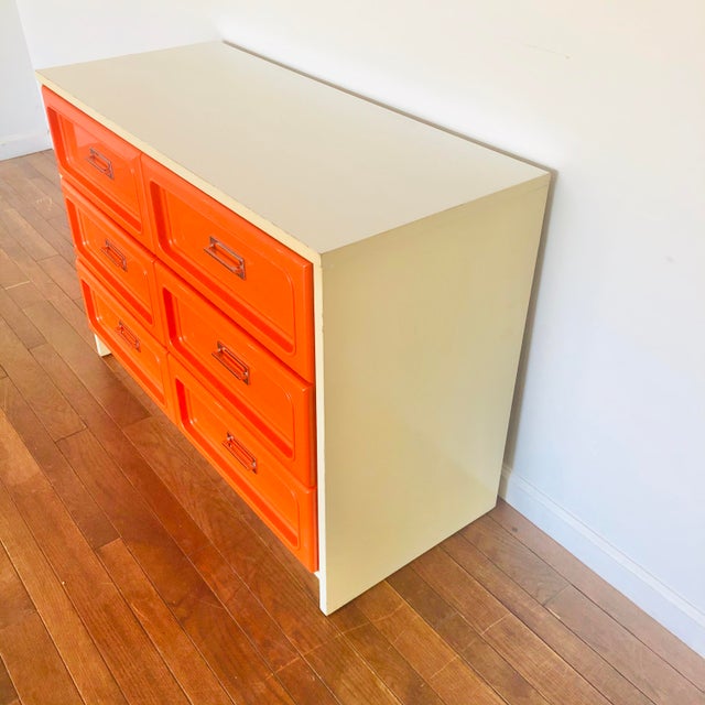 1970s Space Age Pop Modern Burnt Orange Bassett Dresser Chairish