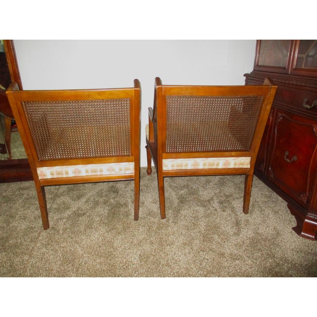 1940s Hollywood Regency Cane Back Bergere Chairs- a Pair For Sale In Columbia, SC - Image 6 of 8