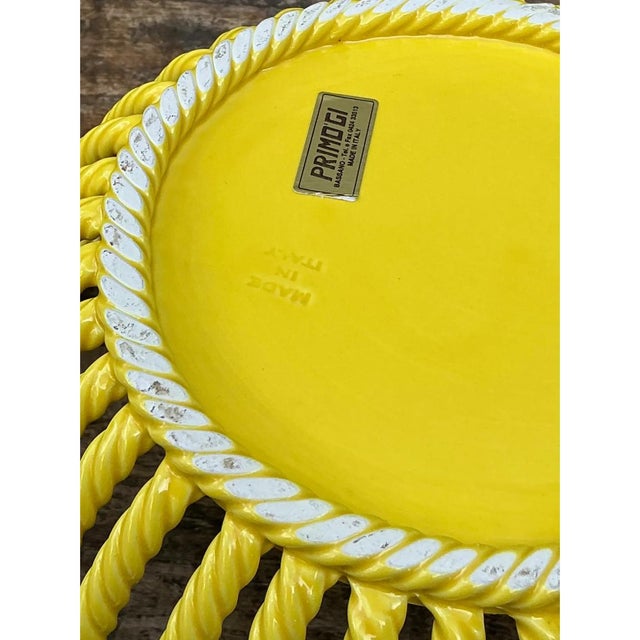 Ceramic Vintage Italian Yellow Rope Ceramic Bowls - A Pair For Sale - Image 7 of 12