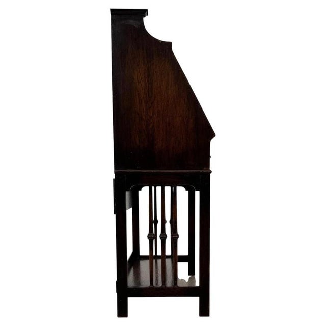 Gold 20th Century English Oak Bureau with Fitted Interior For Sale - Image 8 of 14
