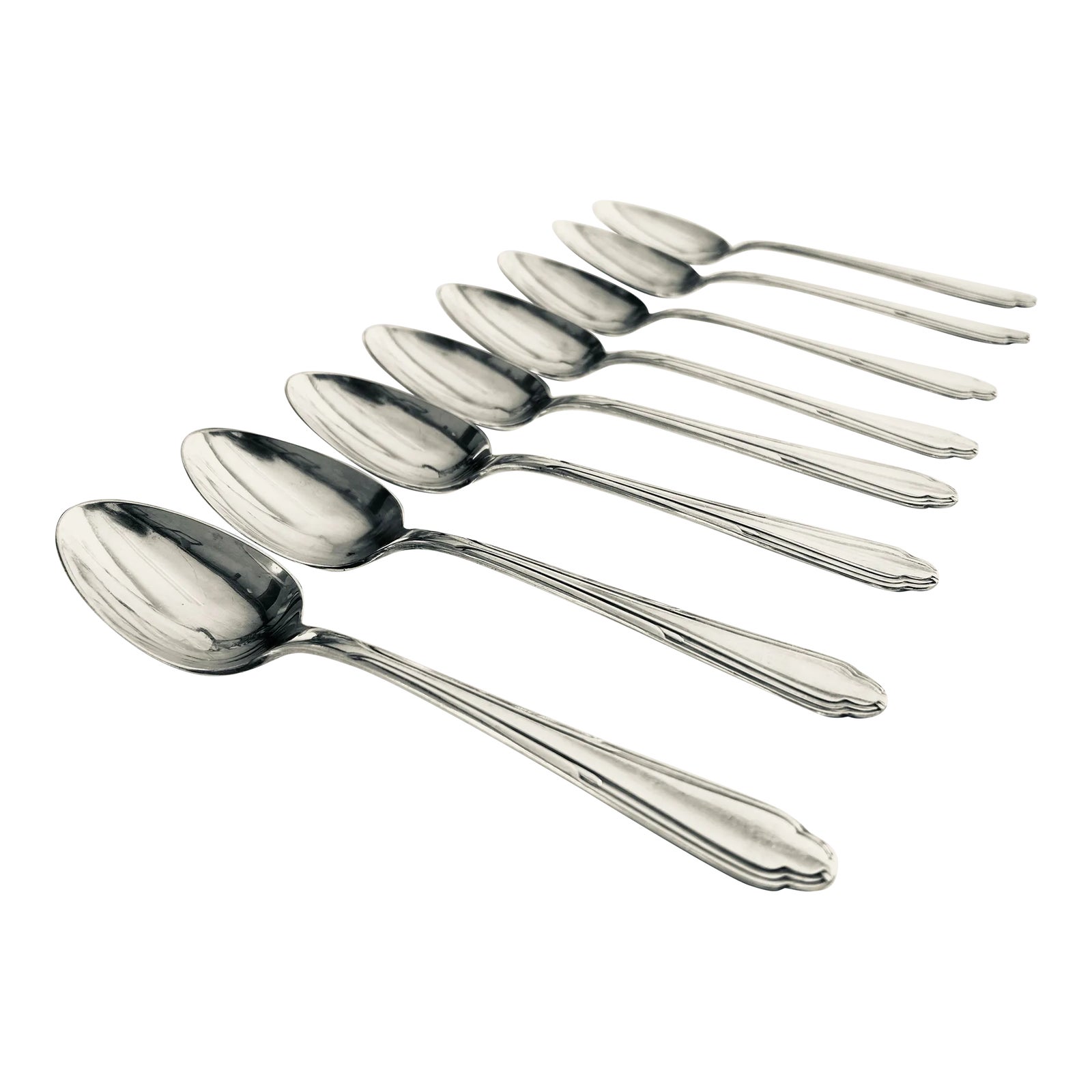 Vintage Rogers XII Overlaid Is Silver Plate Table Spoons- Set of 8