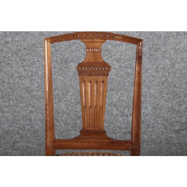 Antique Louis XVI Chairs in Walnut, 1780, Set of 3 For Sale - Image 9 of 18