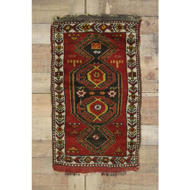 Brick Red Antique Turkish Oushak Rug - 01'09 X 02'10 For Sale - Image 8 of 9