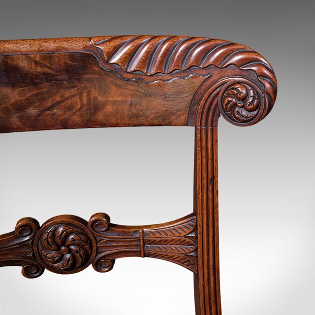 Pair of Antique Hall Chairs, English, Reception Seat, Morning Room, William IV For Sale - Image 10 of 12