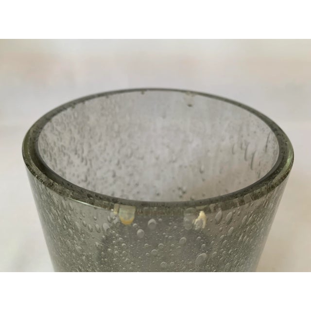 1980s Small Gray Murano Bullicante Glass Flower Vase For Sale - Image 5 of 8