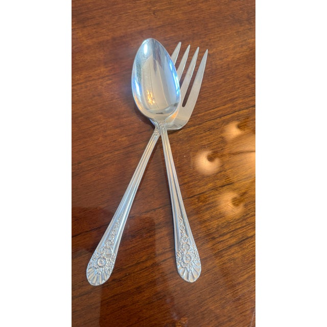 Jubilee Silverplate, International Silver 1953, Wm Rogers MFG Co Meat Fork & Serving Spoon For Sale In San Diego - Image 6 of 9