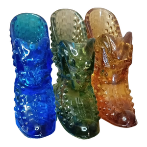 Gorgeous Lot of 3 Fenton Hobnail Assorted Color Boot Ashtray or Trinket Holders