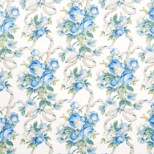 Not Yet Made - Made To Order Sample - Schumacher Queenies Floral Chintz Fabric in Porcelain For Sale - Image 5 of 5