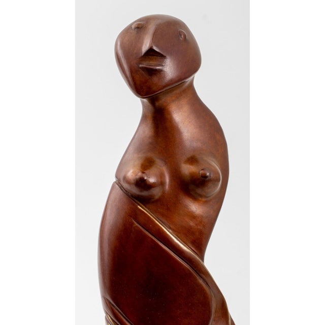 Ronald K. Parker (American, b. 1939) "Love" Honey Patinated and Gilt Bronze Sculpture, 1999, signed "Parker" and marked "c...