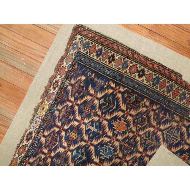 A mid-19th-century Caucasian Kuba rug hand-stitched onto a canvas like Linen Fabric. This item can be used preferably as a...