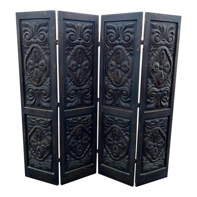 Midcentury Modern Four Panel Mahogany Room Divider Chairish