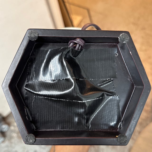 Chinoiserie Garden Motif Ceramic Table Lamp For Sale - Image 9 of 12