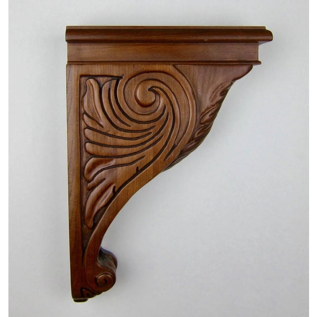 Vintage Corbel Bracket of Cherry Wood With Neoclassical Acanthus Carving For Sale - Image 13 of 13