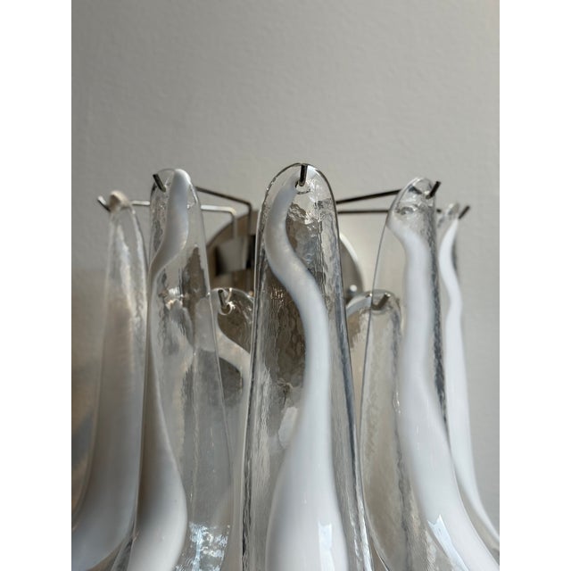 1960s White Murano Glass Prisms Wall Lamps, 2000, Set of 4 For Sale - Image 5 of 9