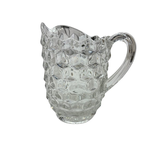 Fostoria Glass Company Mid 20th Century Art Deco Fostoria American Pattern Cube Glass Pitcher For Sale - Image 4 of 14