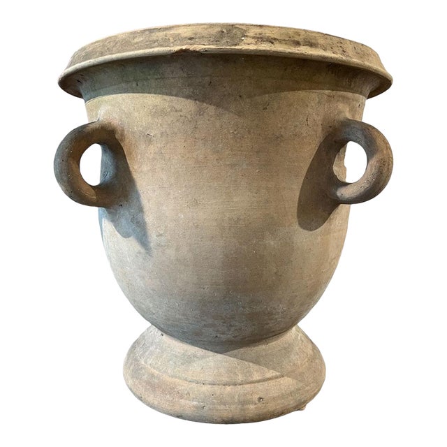 19th Century Large Terra Cotta Jardiniere With Handles For Sale