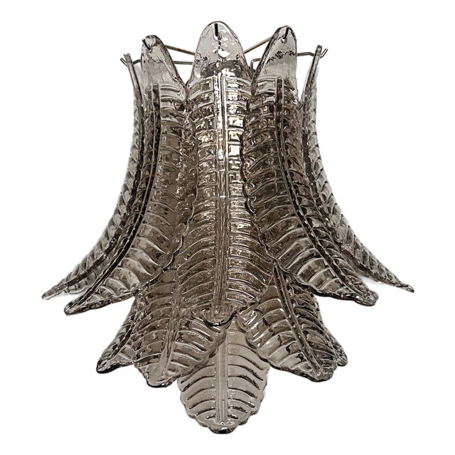 Vintage Smoked Murano Glass 6-Tier Felci Wall Sconce, 1990s, Set of 2 For Sale