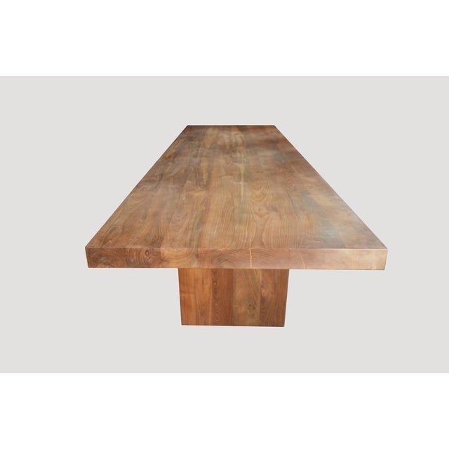 Contemporary Andrianna Shamaris Modern Teak Wood Dining Table For Sale - Image 3 of 5