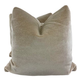 Teddy Mohair in Linen 22" Pillows-A Pair For Sale