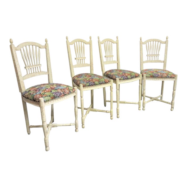 Sigla Italian Country French Style Bar Stools- Set of 4 For Sale
