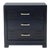 Three Drawer Greek Key Nightstand in Navy For Sale