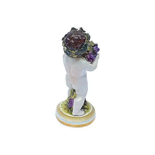 Late 19th Century Antique Muller Volkstedt Porcelain Cherub Figurine For Sale - Image 5 of 6