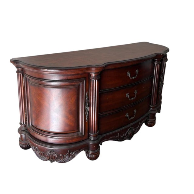 Solid Mahogany Wood Buffet For Sale - Image 4 of 6