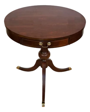 Vintage Traditional Mahogany Round Drum Table