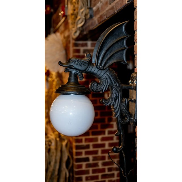 Mid-Century Modern Wall Sconce Dragon Gargoyle For Sale - Image 3 of 12